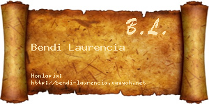 Bendi Laurencia névjegykártya